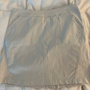 Light Gray Women's Mini Skirt with Side Stitch Detailing